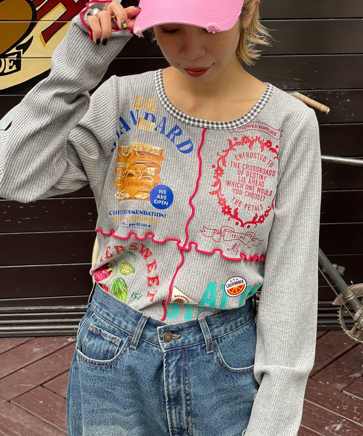 【HELLO.SANFRANCISCO/ハローサンフランシスコ】拼接印花上衣