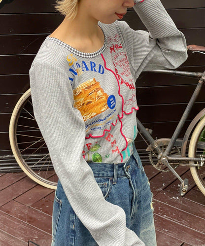 【HELLO.SANFRANCISCO/ハローサンフランシスコ】拼接印花上衣