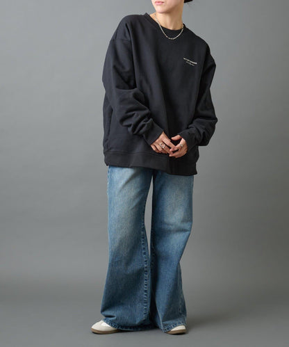 條形碼刺繡圓領衛衣