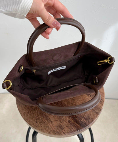 仿麂皮迷你托特包