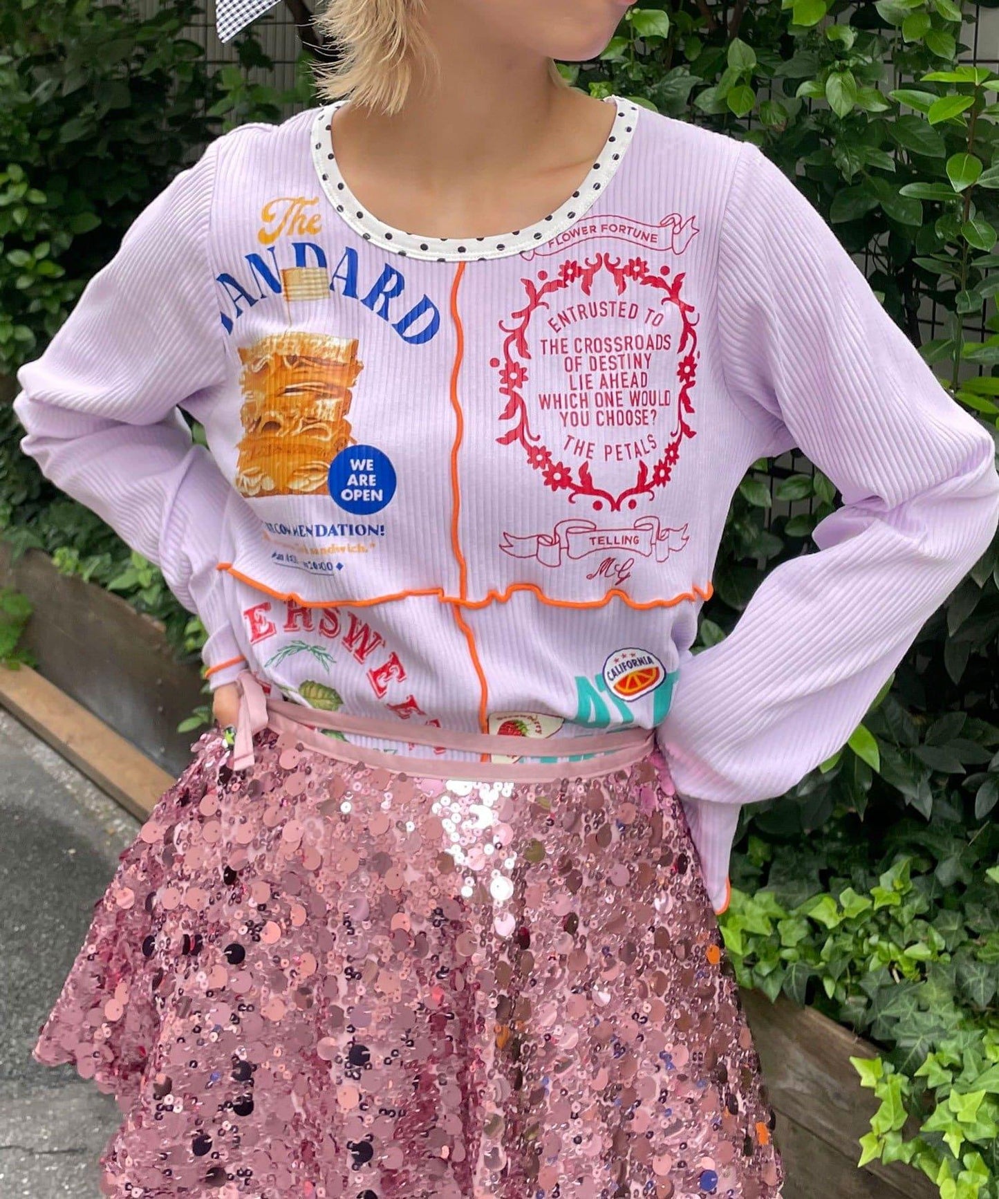 【HELLO.SANFRANCISCO/ハローサンフランシスコ】拼接印花上衣