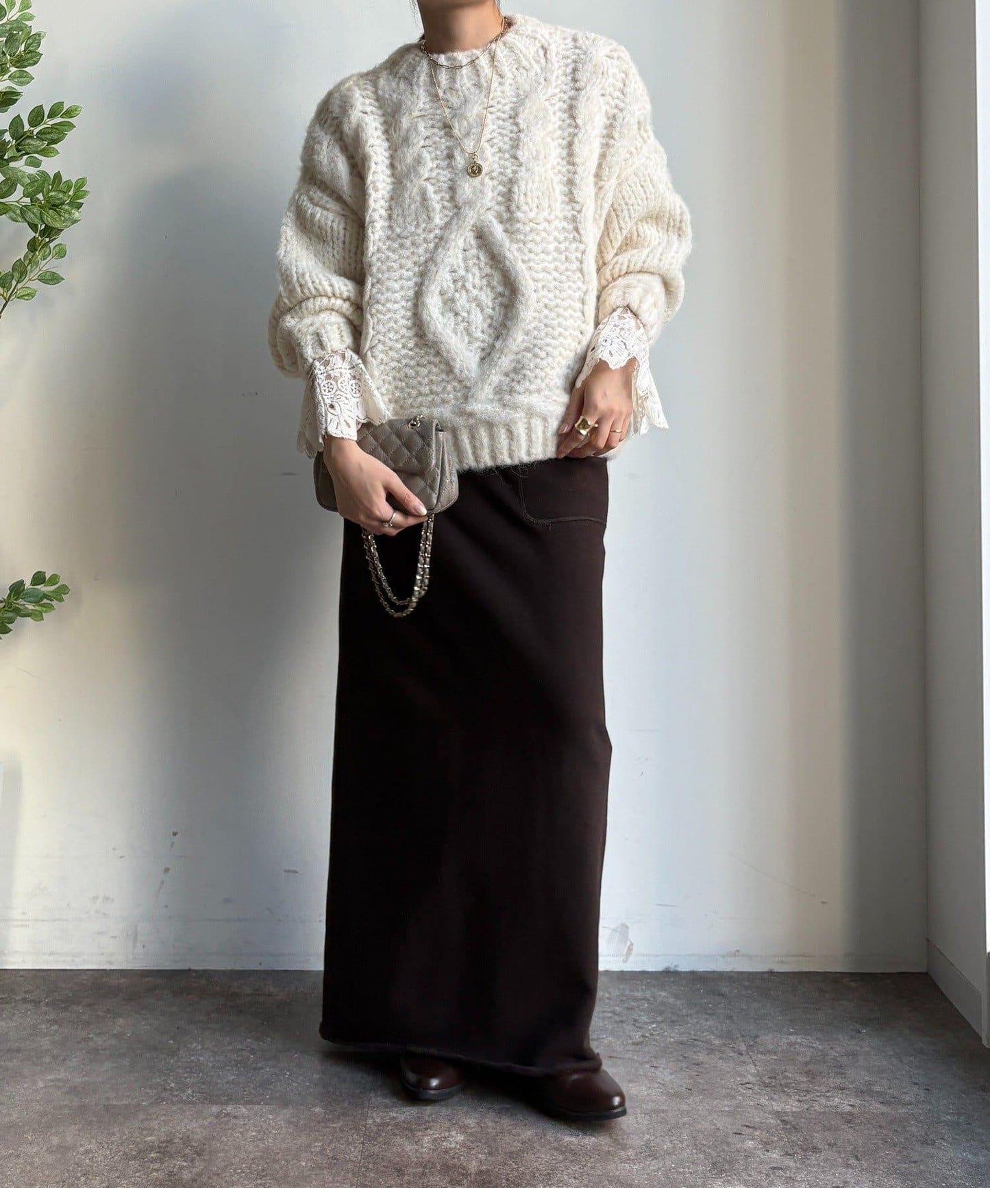 粗針織麻花毛衣