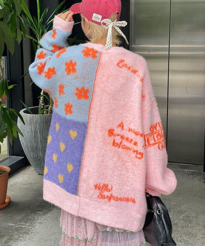 【HELLO.SANFRANCISCO/ハローサンフランシスコ】提花拼接愛心紐扣開衫