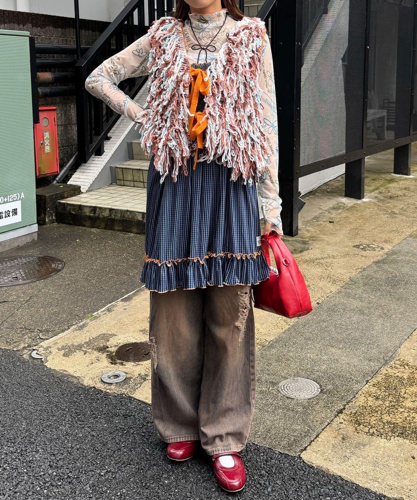 【HELLO.SANFRANCISCO/ハローサンフランシスコ】彩色流蘇緞帶馬甲