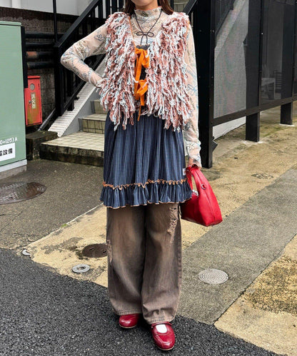 【HELLO.SANFRANCISCO/ハローサンフランシスコ】彩色流蘇緞帶馬甲