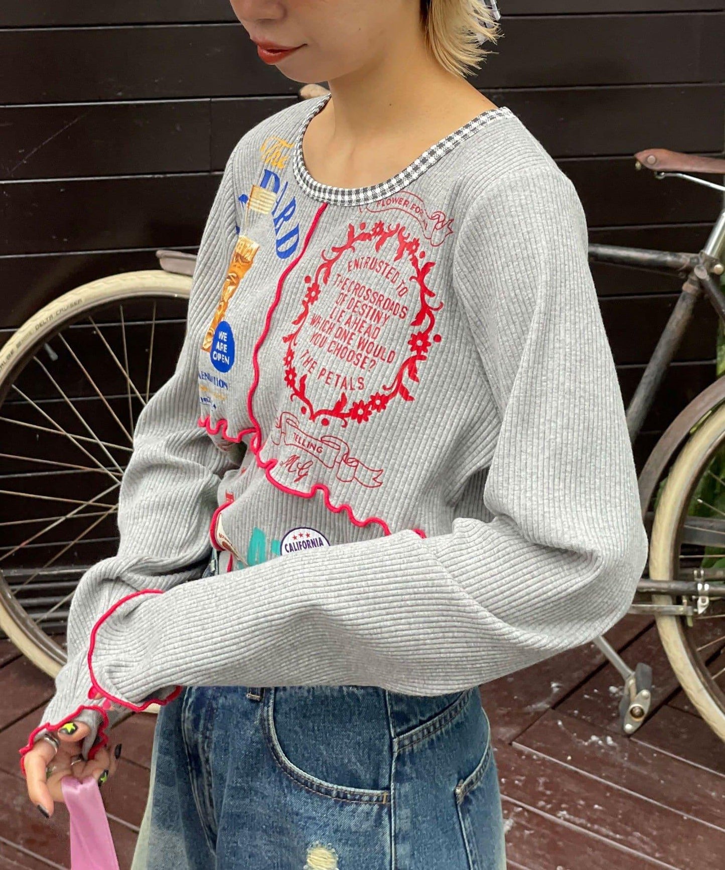 【HELLO.SANFRANCISCO/ハローサンフランシスコ】拼接印花上衣