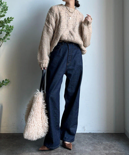 粗針織麻花毛衣