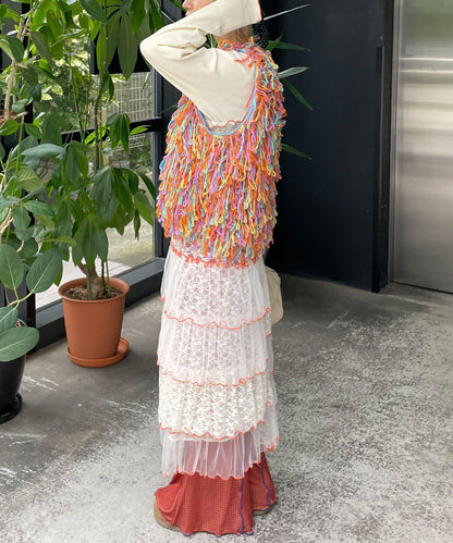 【HELLO.SANFRANCISCO/ハローサンフランシスコ】彩色流蘇緞帶馬甲