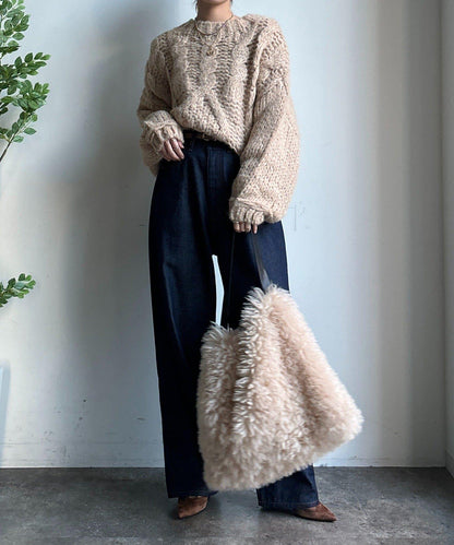 粗針織麻花毛衣