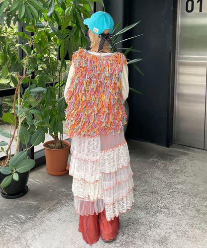 【HELLO.SANFRANCISCO/ハローサンフランシスコ】彩色流蘇緞帶馬甲