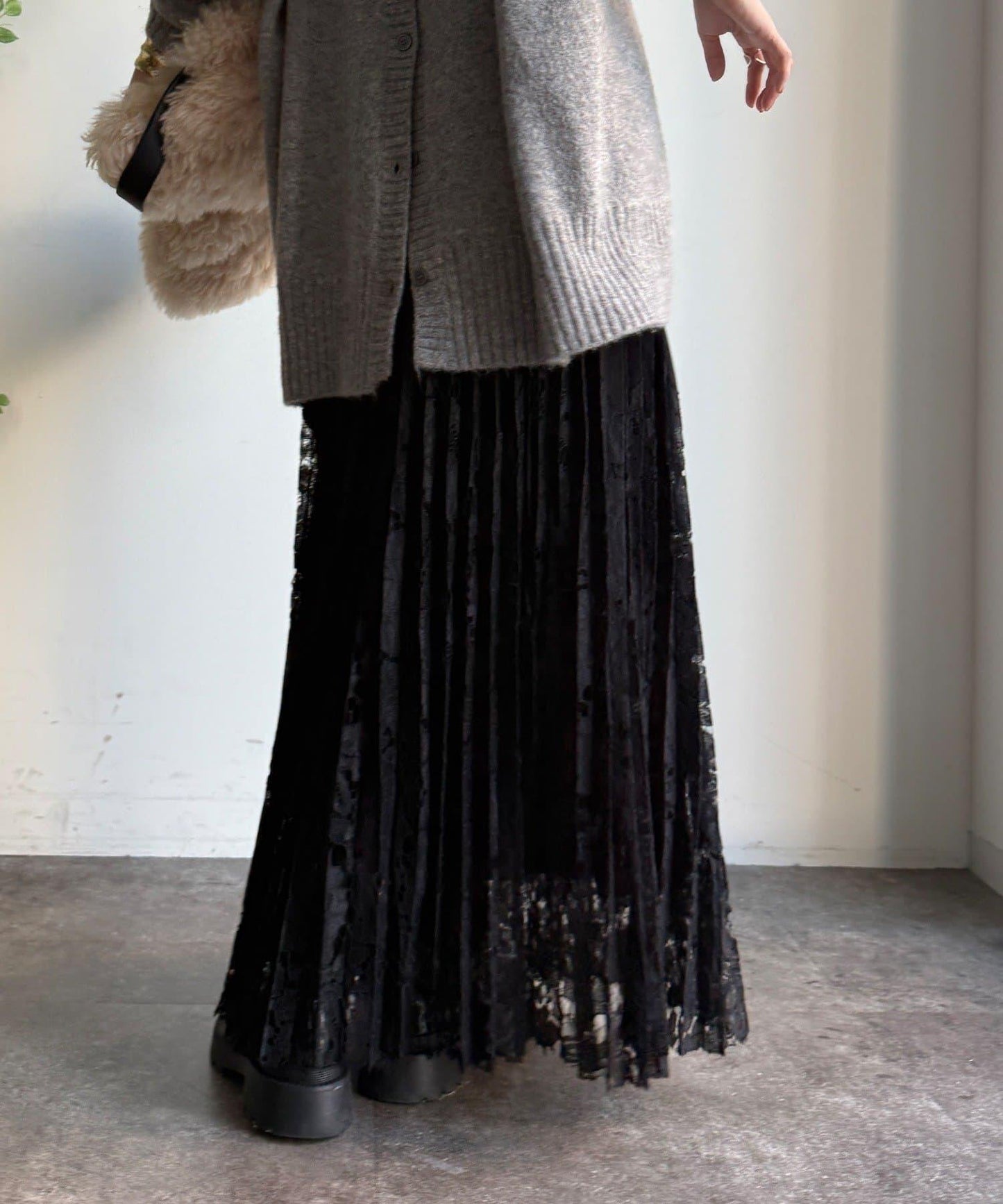 蕾絲拼接半身裙