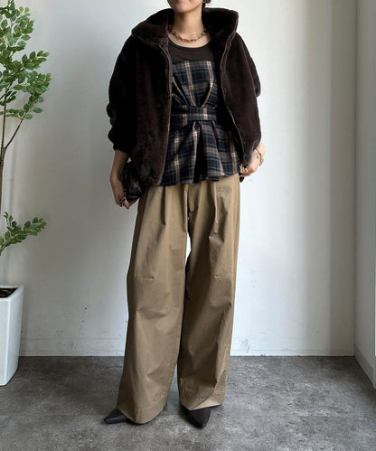 仿貂毛立領毛絨外套