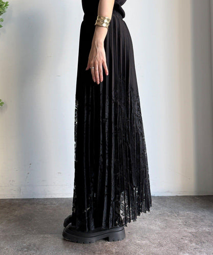 蕾絲拼接半身裙