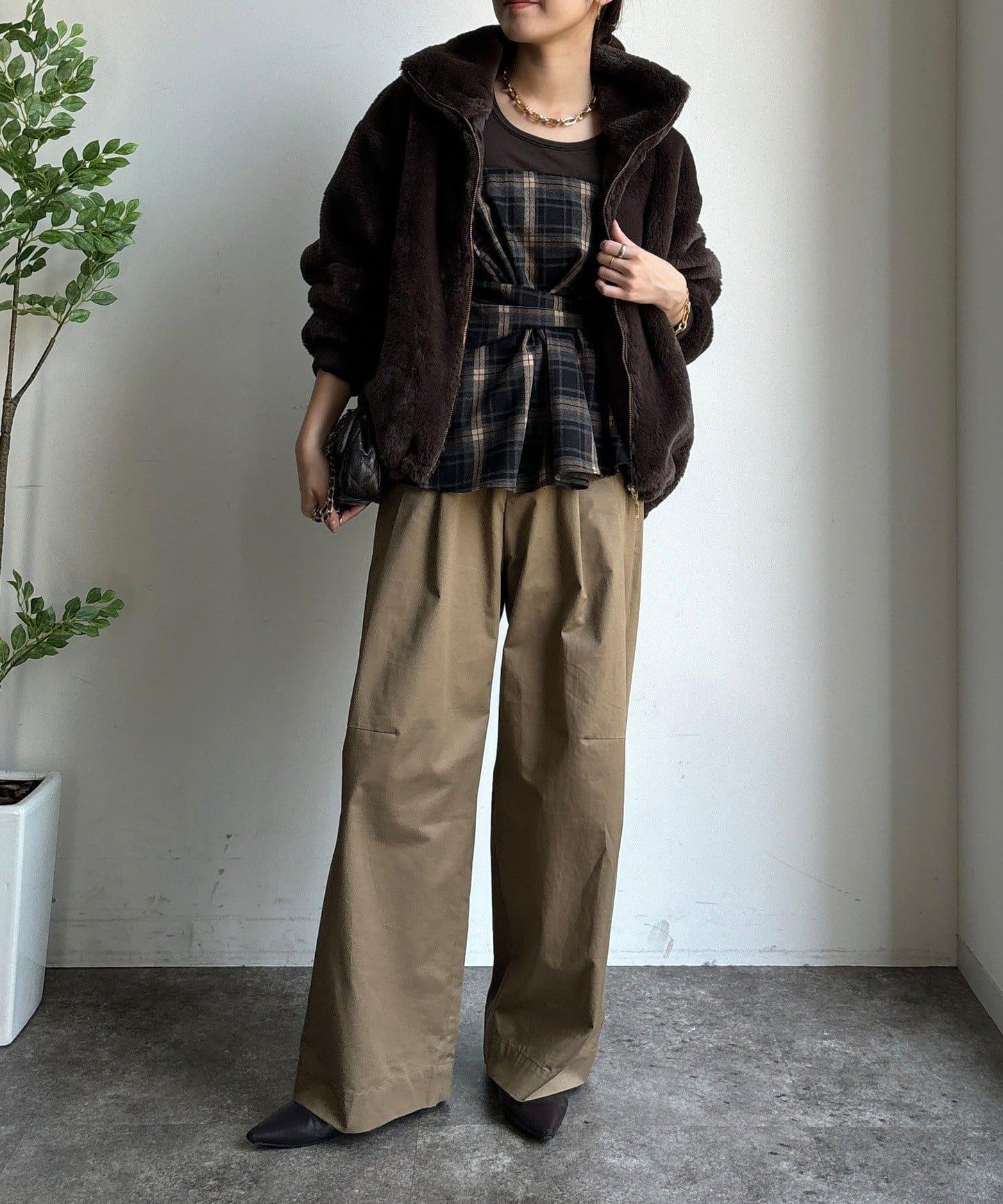 仿貂毛立領毛絨外套