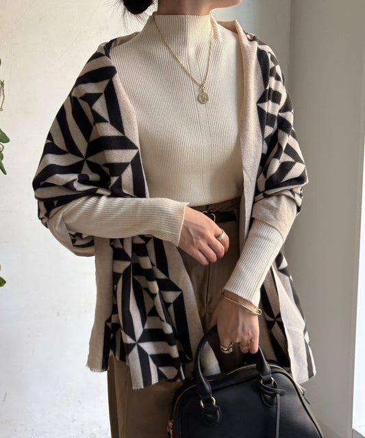 幾何圖案印花圍巾