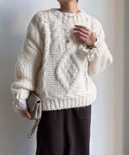 粗針織麻花毛衣