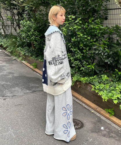 【HELLO.SANFRANCISCO/ハローサンフランシスコ】花卉剪裁寬鬆衛褲