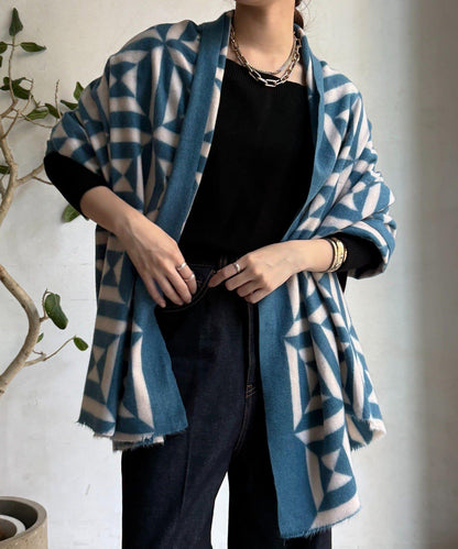 幾何圖案印花圍巾