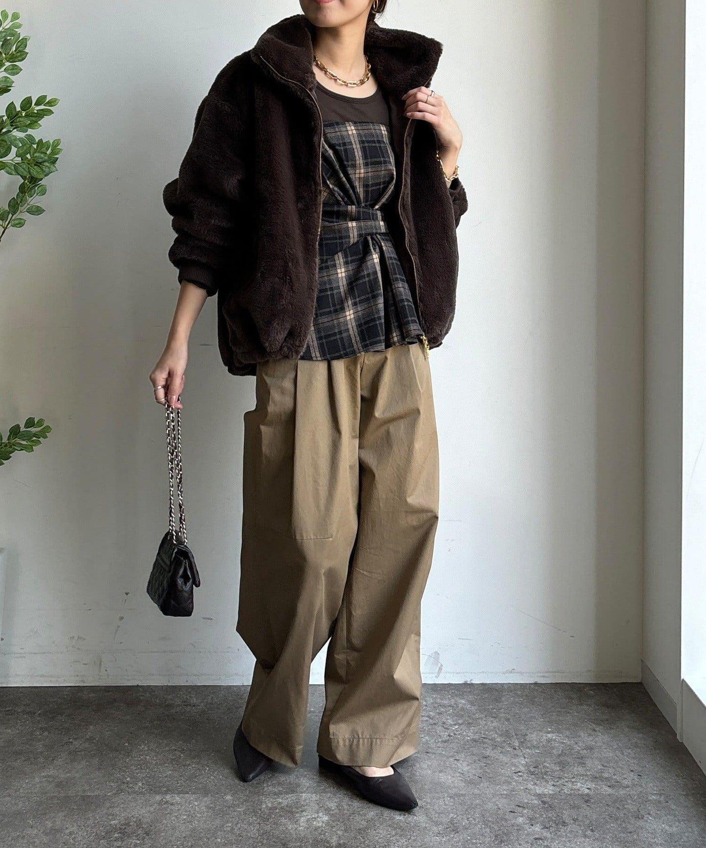 仿貂毛立領毛絨外套