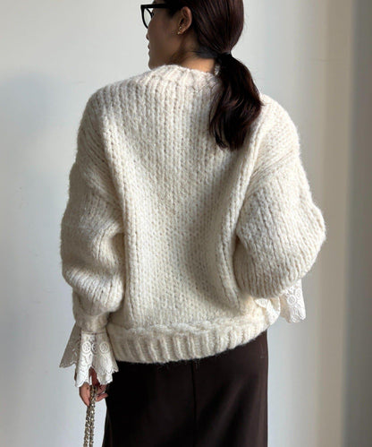 粗針織麻花毛衣