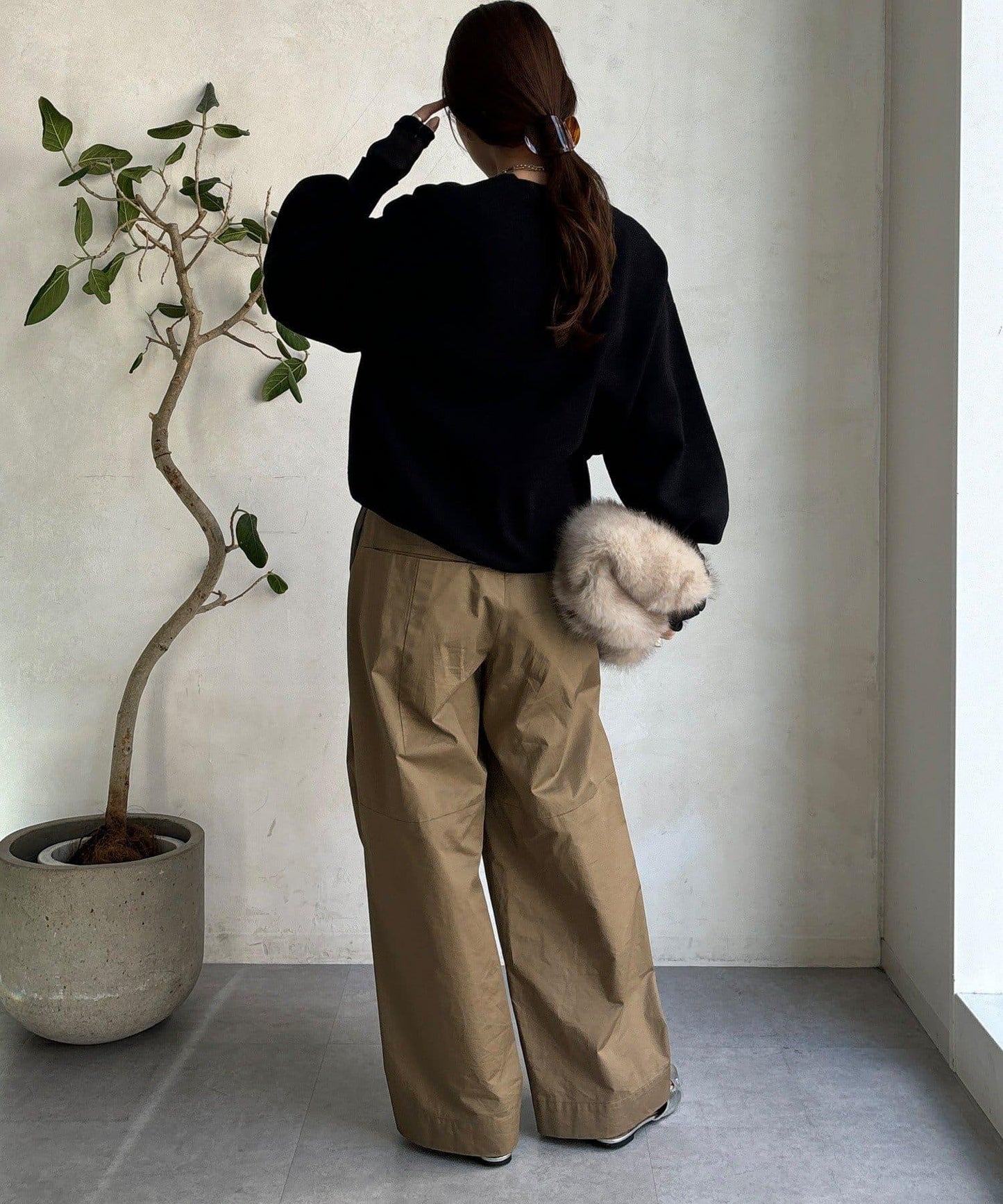 珍珠標誌針織上衣