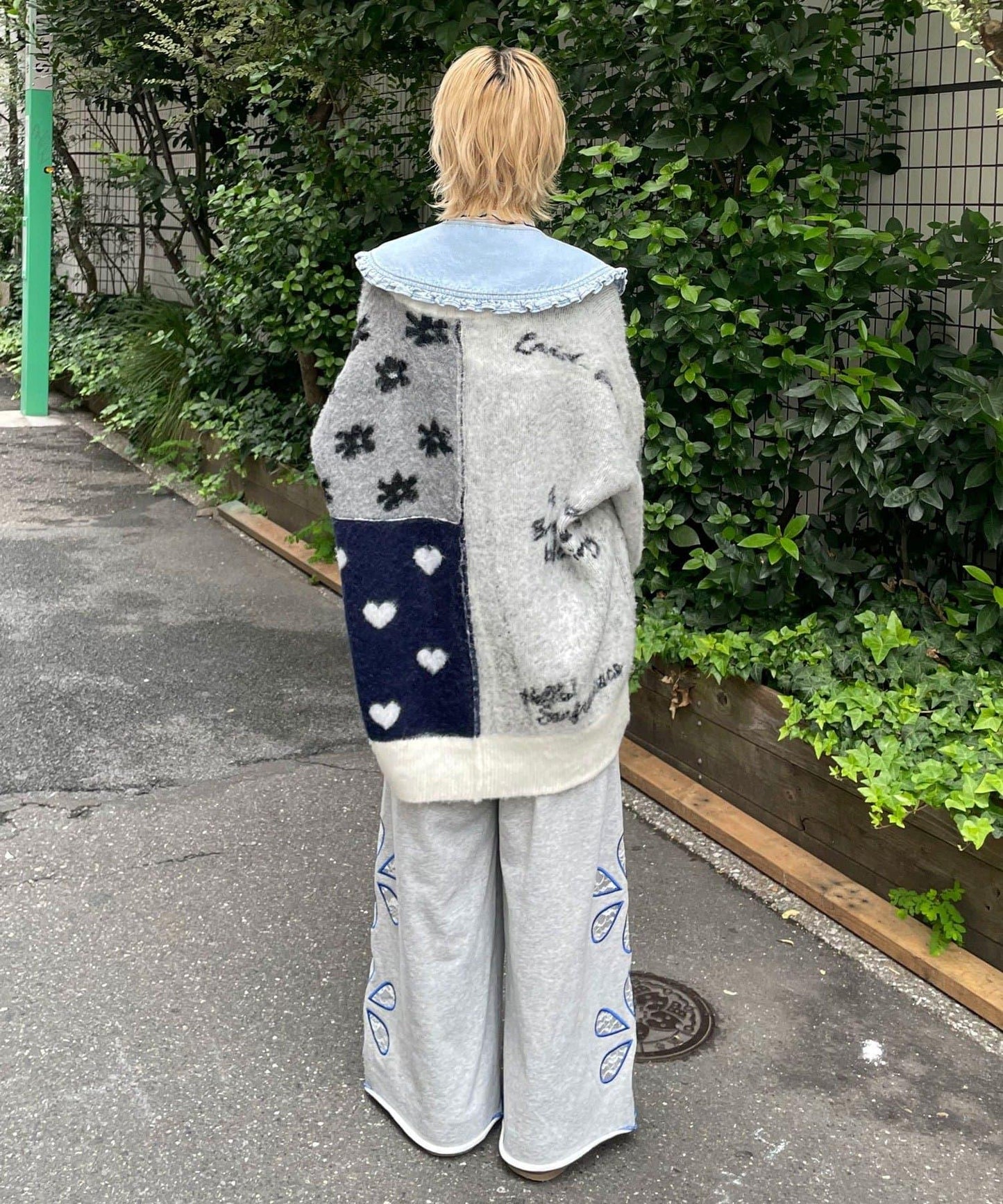 【HELLO.SANFRANCISCO/ハローサンフランシスコ】提花拼接愛心紐扣開衫