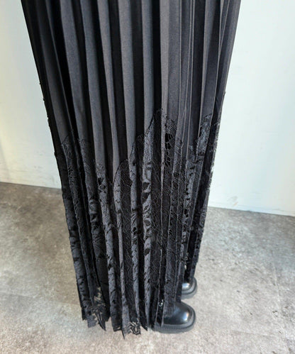 蕾絲拼接半身裙