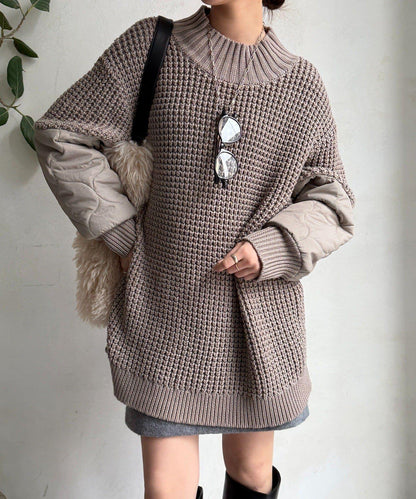 拼接絎縫針織衫