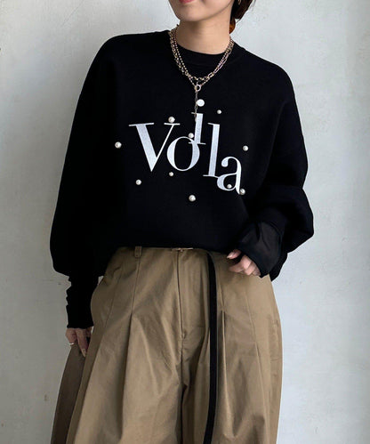 珍珠標誌針織上衣