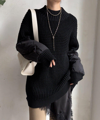 拼接絎縫針織衫