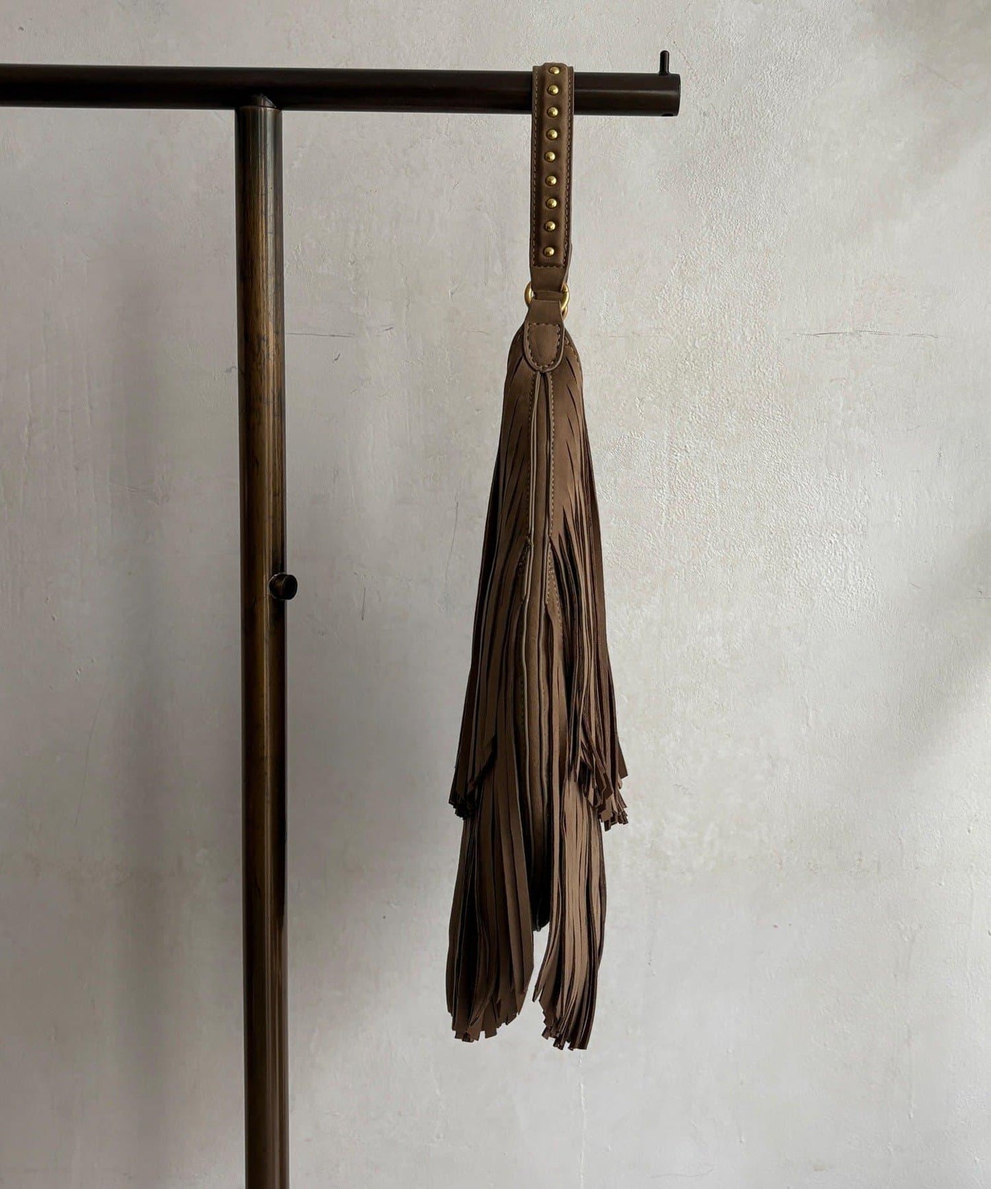 麂皮流蘇半肩包