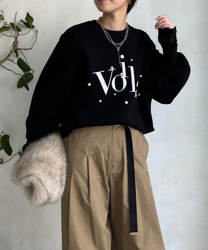 珍珠標誌針織上衣