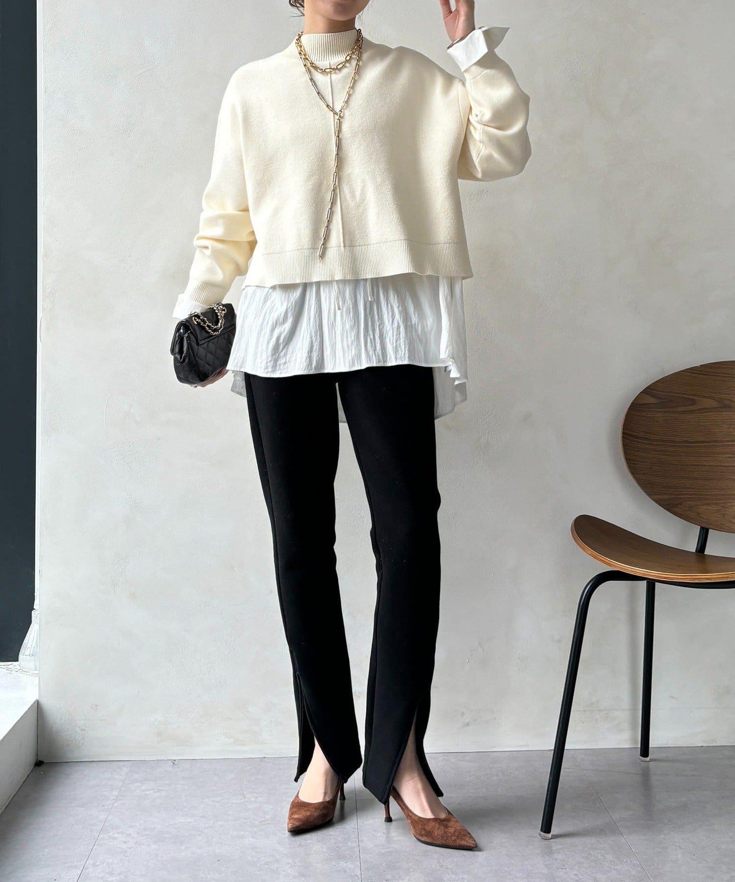 短款兩穿針織衫