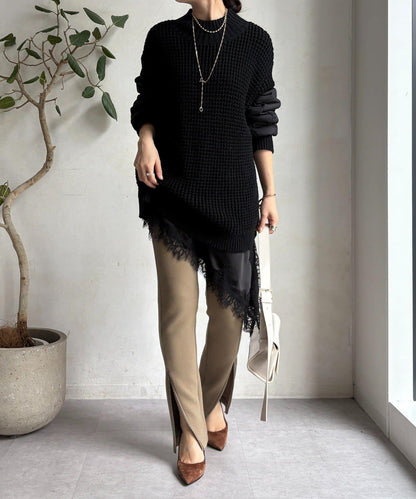 拼接絎縫針織衫