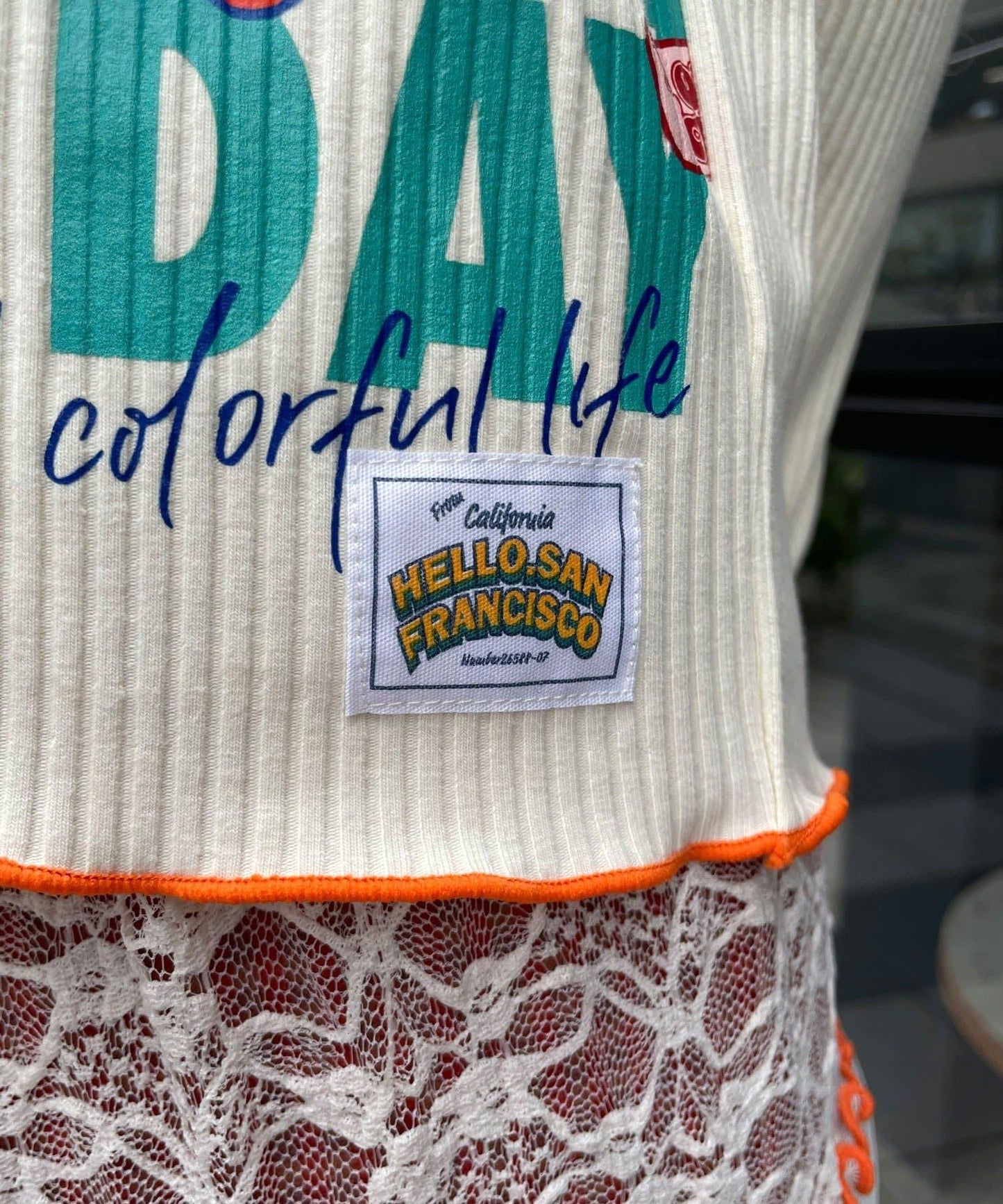 【HELLO.SANFRANCISCO/ハローサンフランシスコ】拼接印花上衣