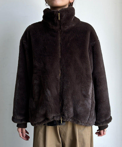 仿貂毛立領毛絨外套