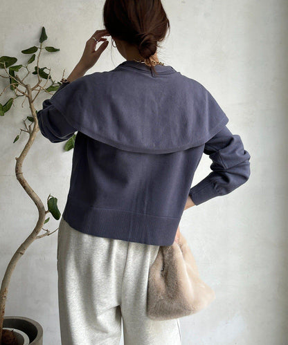 棒領帶披肩開衫