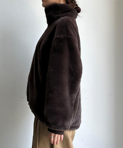 仿貂毛立領毛絨外套