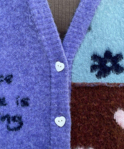 【HELLO.SANFRANCISCO/ハローサンフランシスコ】提花拼接愛心紐扣開衫