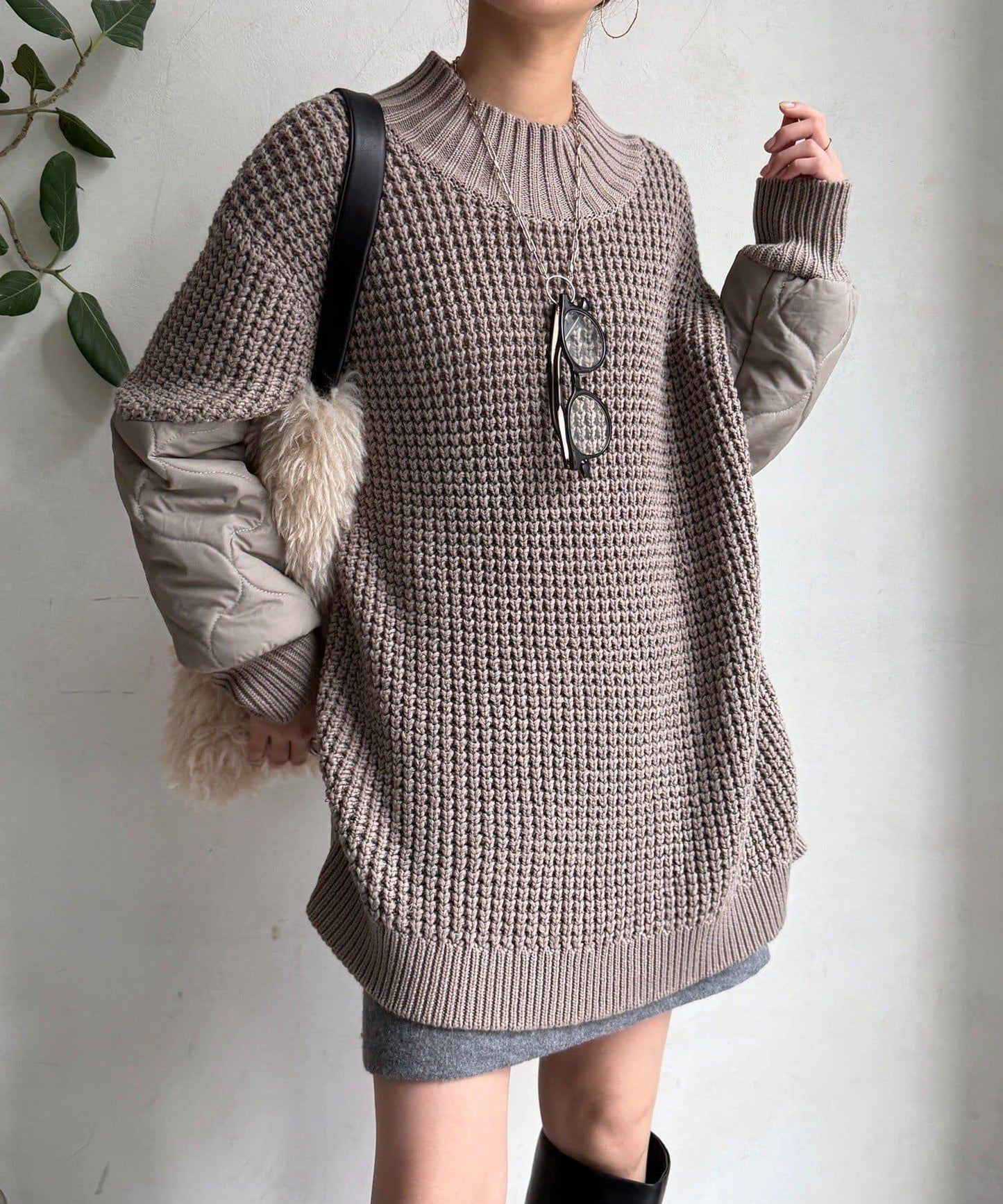 拼接絎縫針織衫