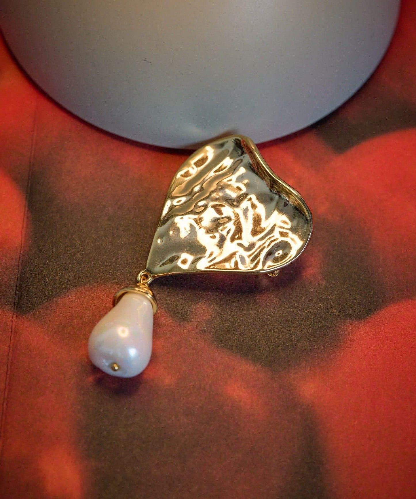 愛心×水滴珍珠胸針