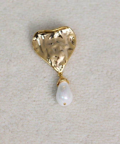 愛心×水滴珍珠胸針