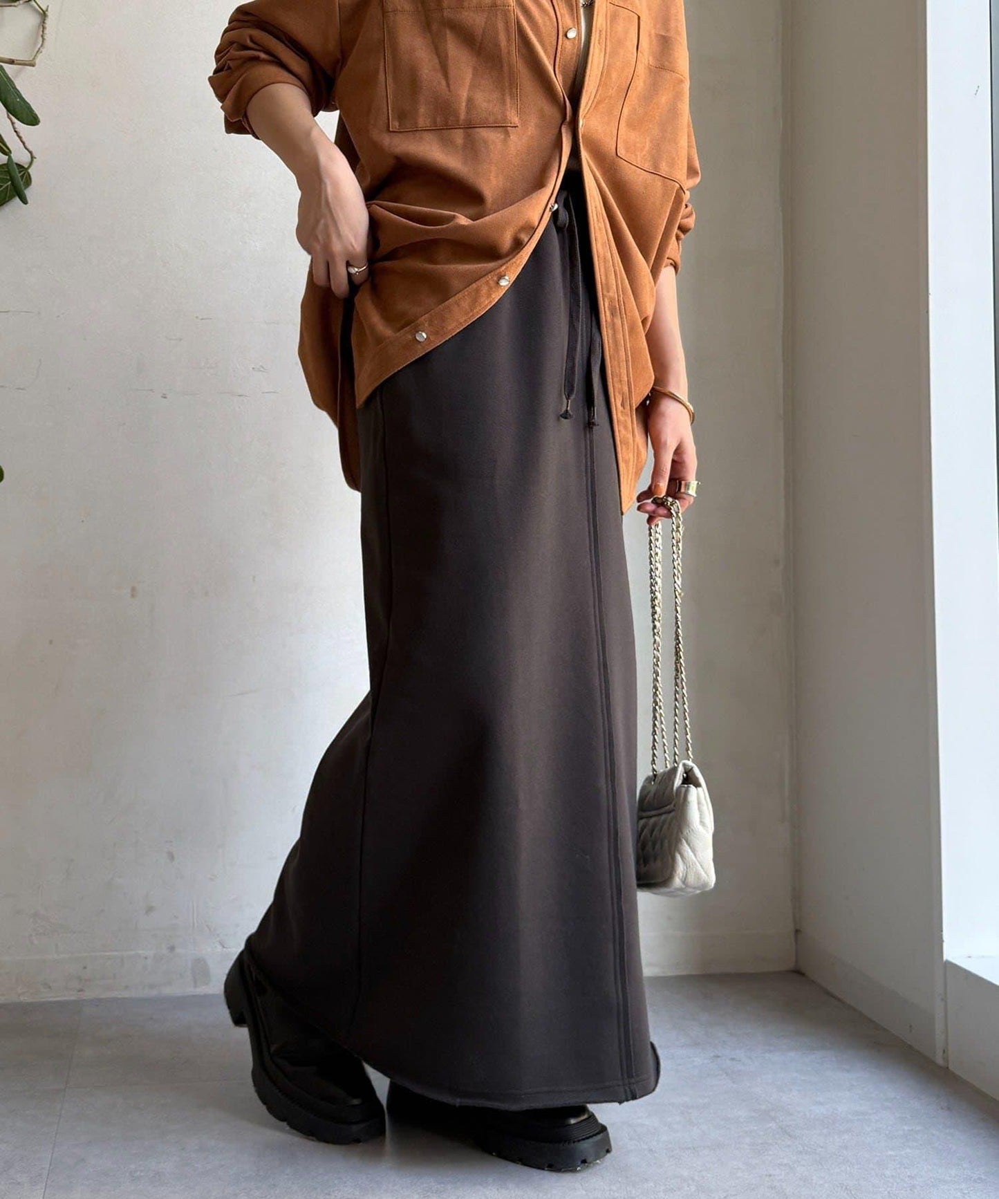 加絨DD刺繡半身裙