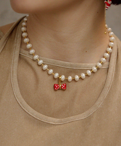 蝴蝶結珍珠項鍊