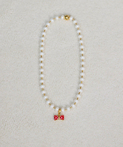 蝴蝶結珍珠項鍊