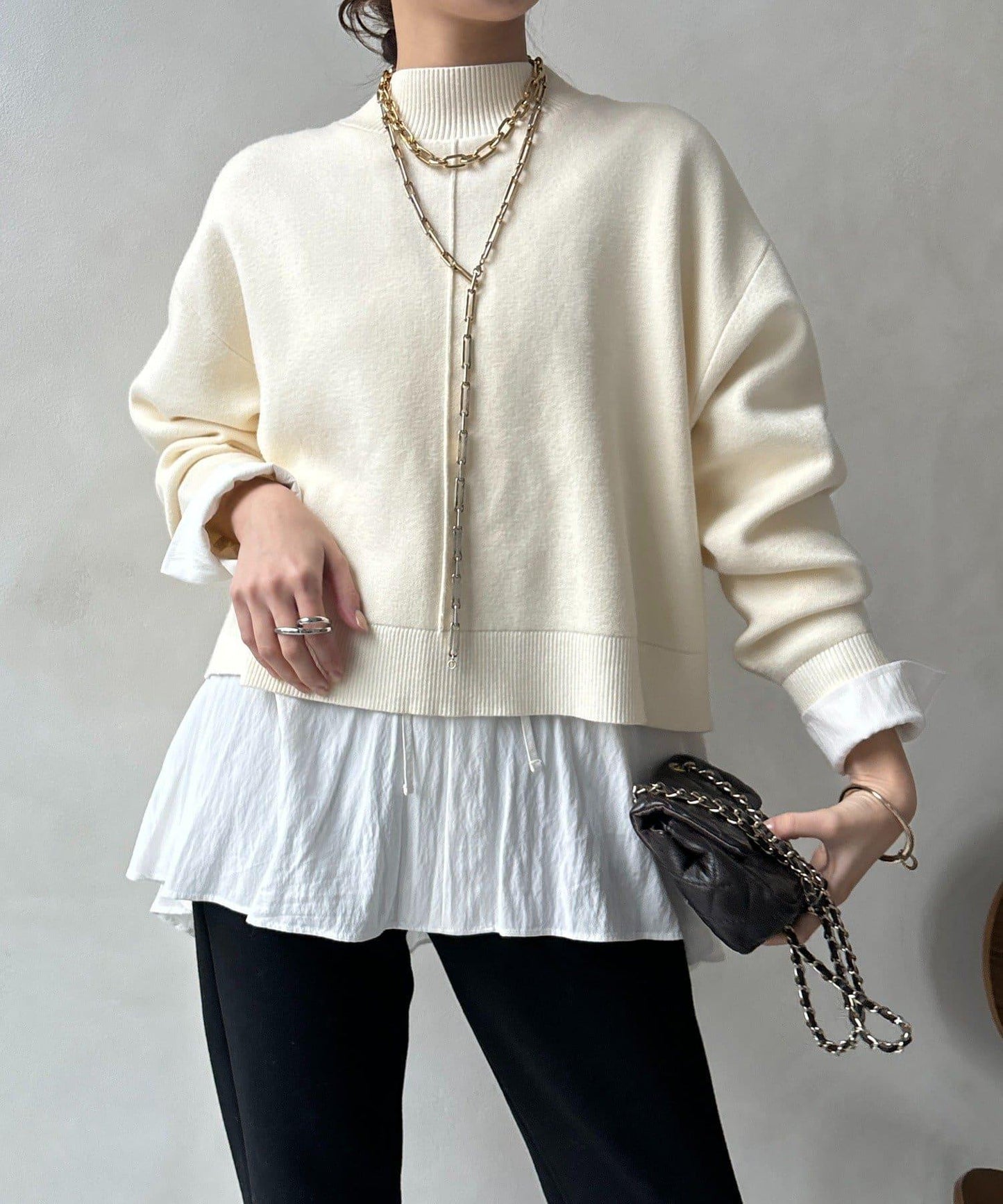 短款兩穿針織衫