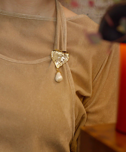愛心×水滴珍珠胸針
