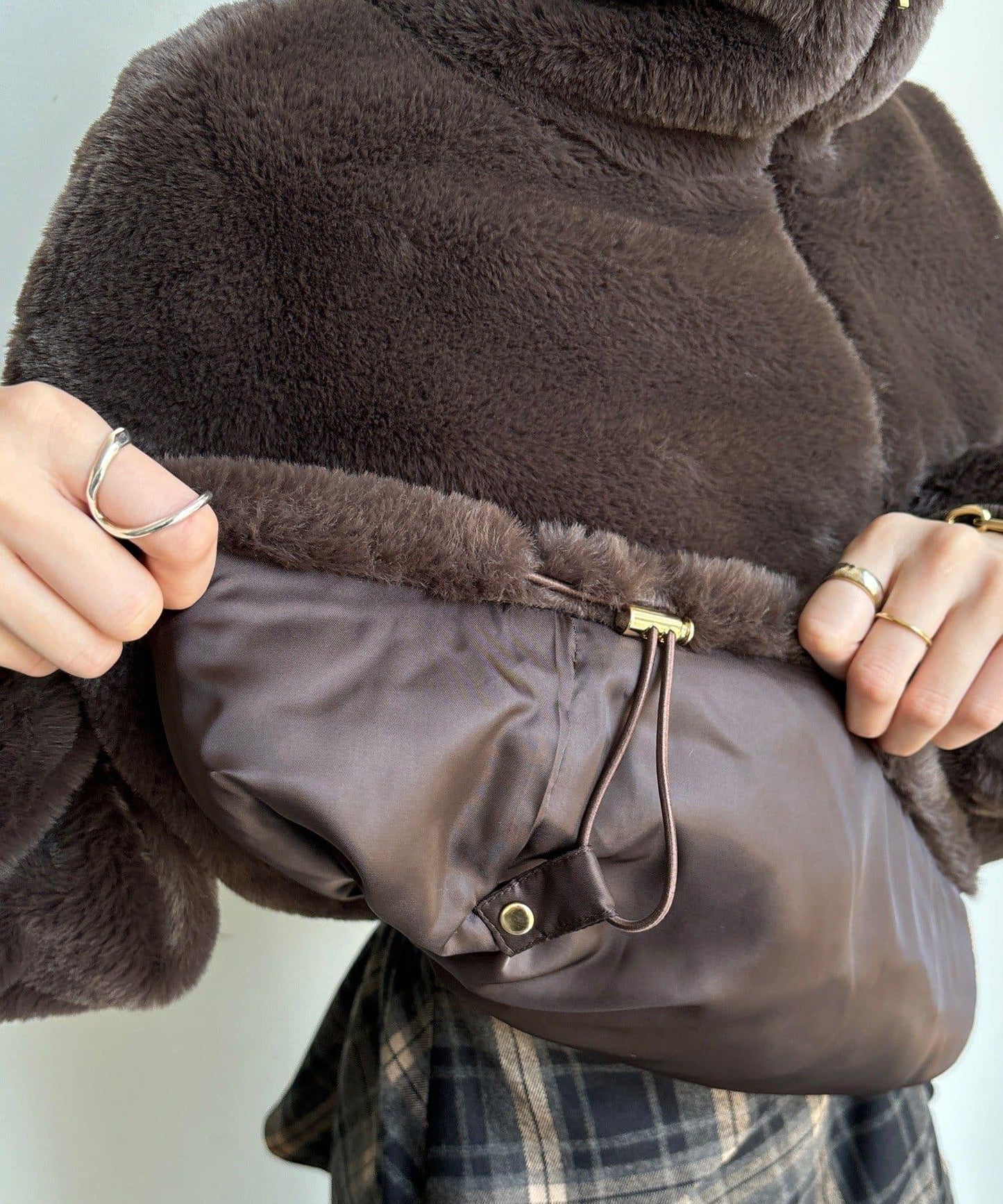 仿貂毛立領毛絨外套