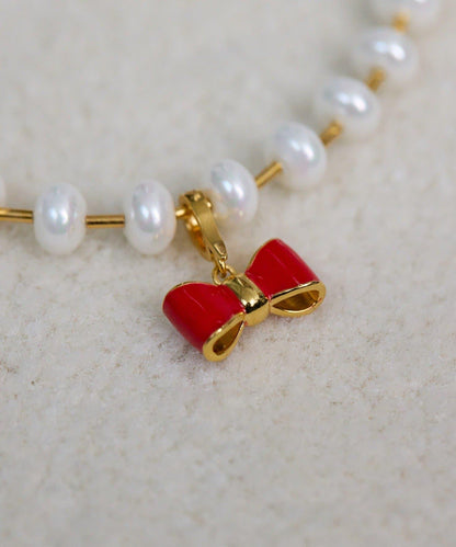 蝴蝶結珍珠項鍊