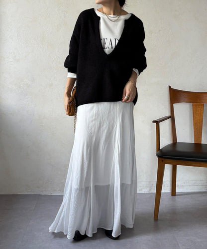 羊毛混紡開領套頭衫